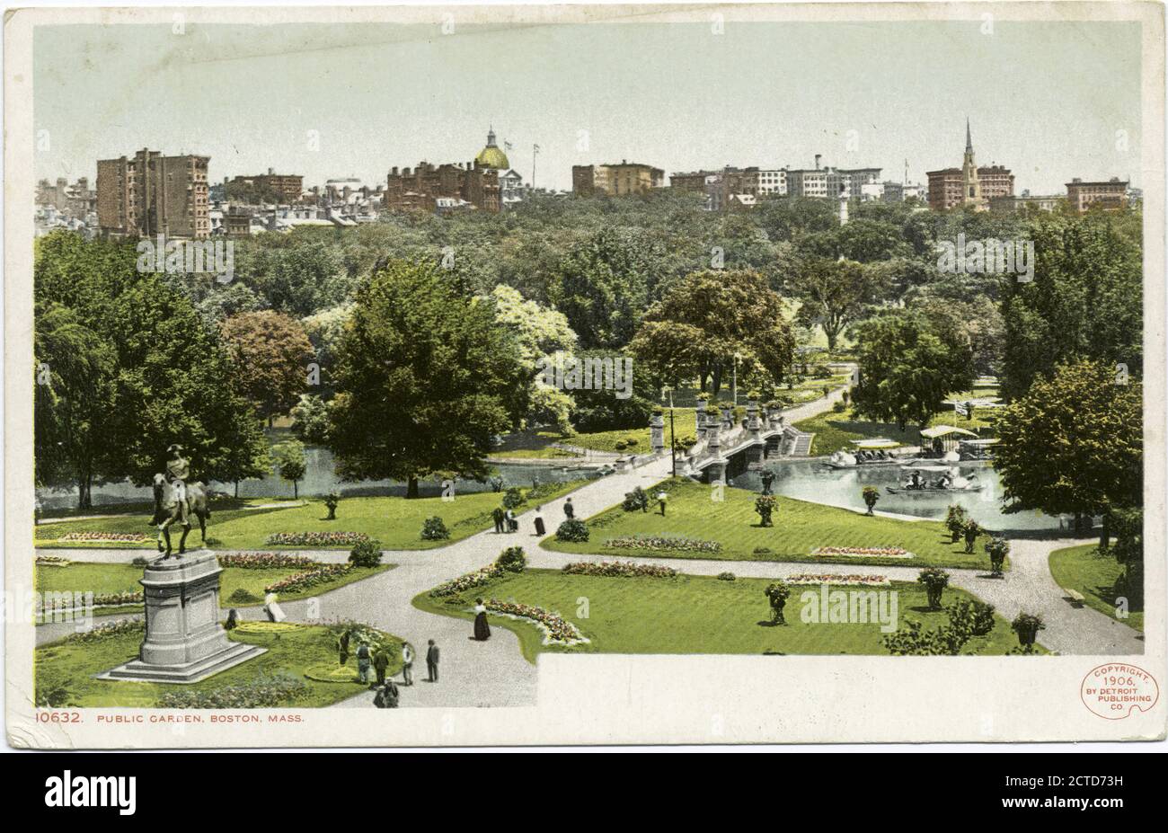 Public Gardens, Boston, Mass., still image, Postcards, 1898 - 1931 Stock Photo