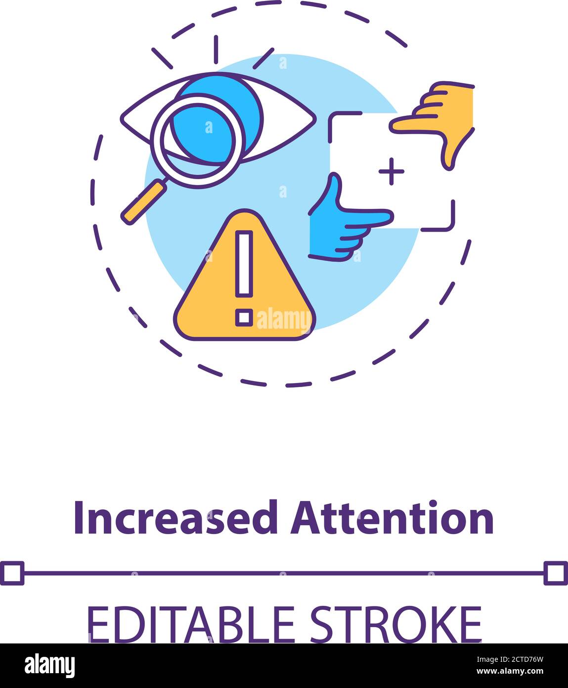 Increased attention concept icon Stock Vector