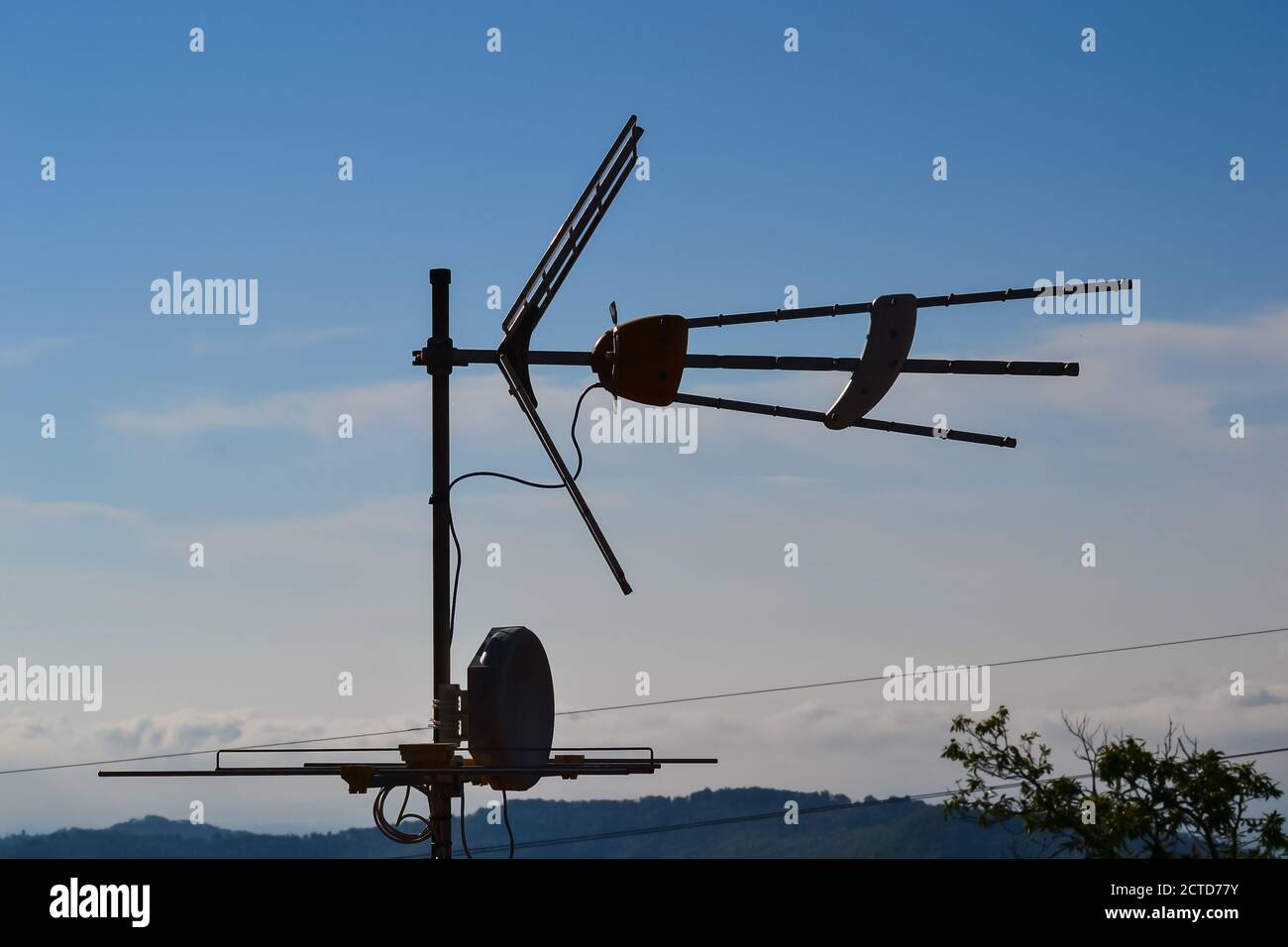 TV antenna for the reception of television channels Stock Photo Alamy