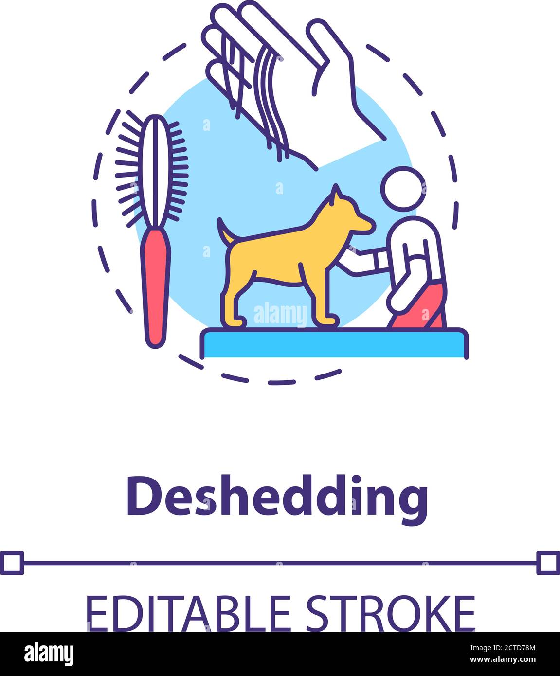 Deshedding concept icon Stock Vector