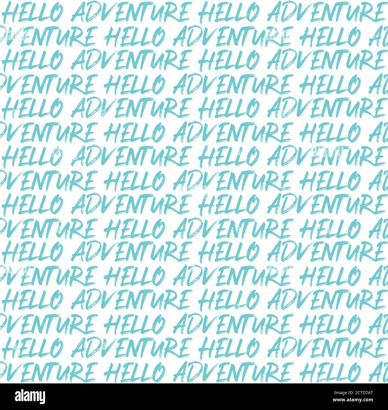 Hand lettered Hello Adventure quote as seamless pattern. Vector illustration Stock Vector