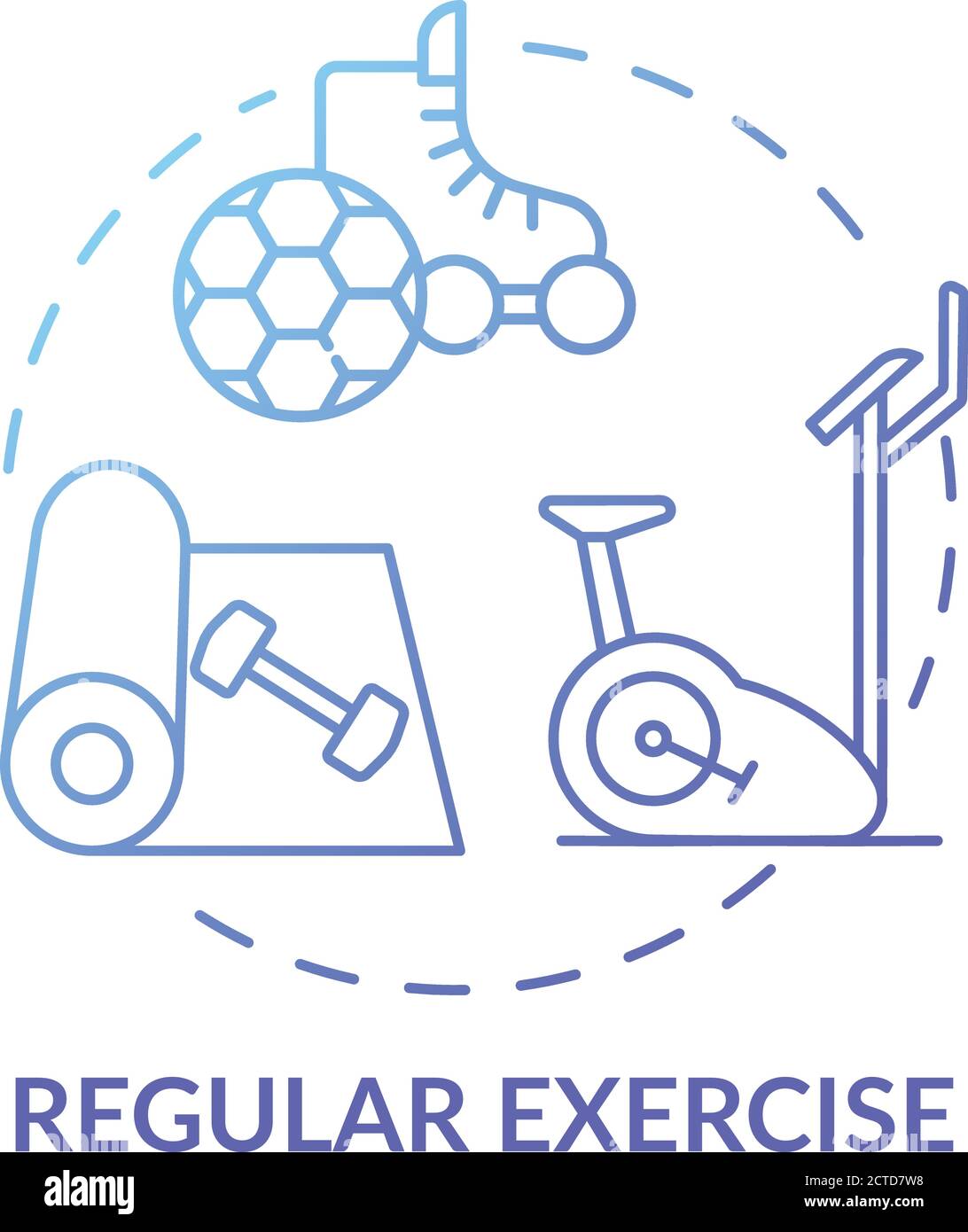 Regular exercise blue gradient concept icon Stock Vector Image & Art ...