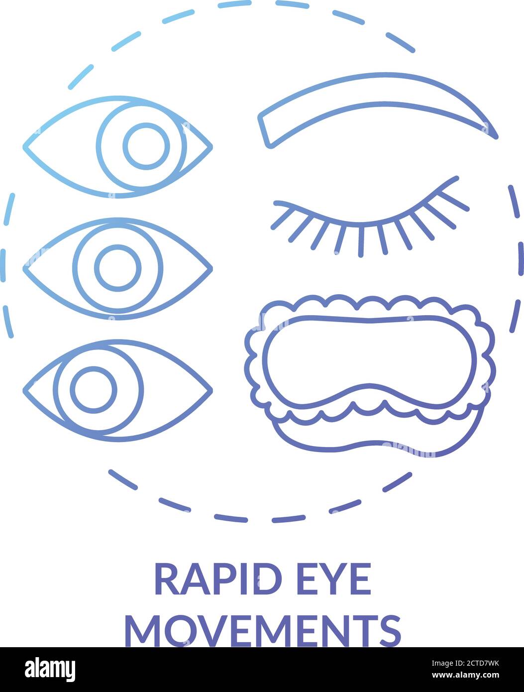 Rapid eyes movement blue gradient concept icon Stock Vector Image & Art