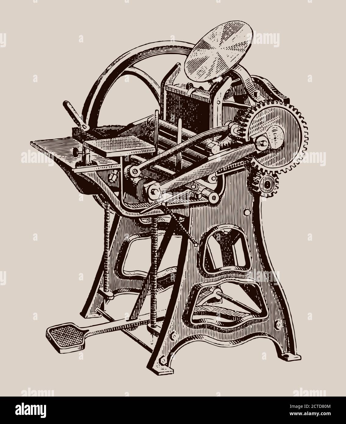 Treadle-operated 'Minerva' platen printing press made by H. S.