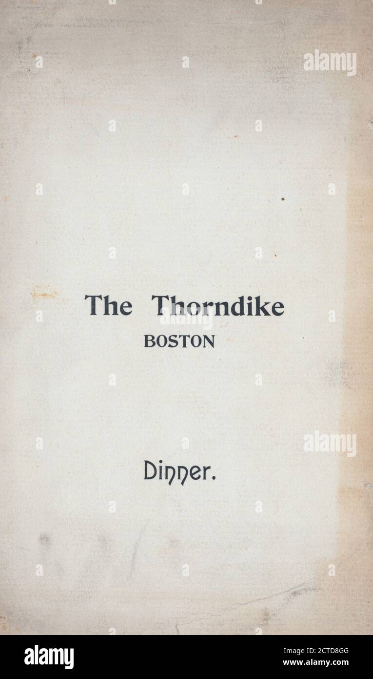 DINNER held by THE THORNDIKE at 'BOSTON, MA' (HOTEL;), still image