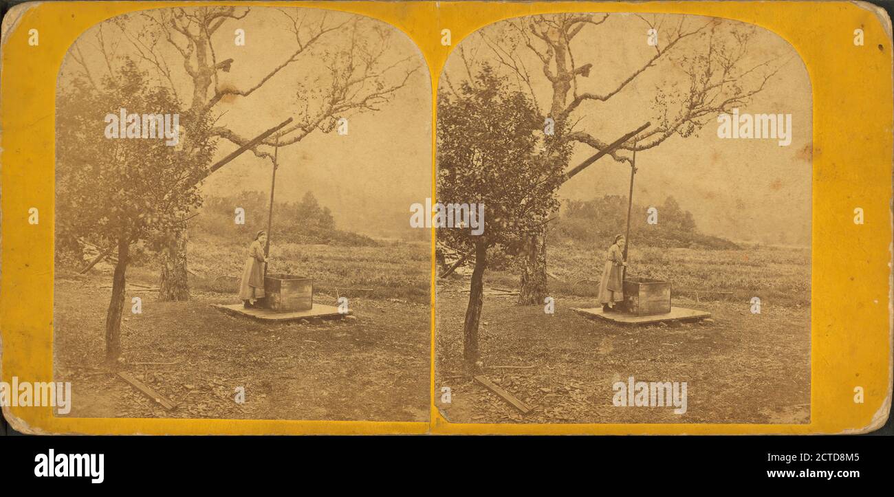 Louisa at the Well., still image, Stereographs, 1850 - 1930, Heywood, John B. (d. 1870 Stock Photo