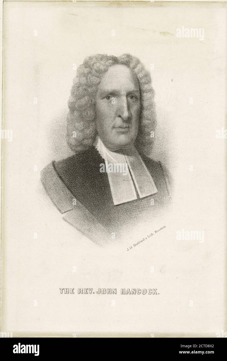 The Rev. John Hancock., still image, Prints, 1868, J.H. Bufford's Lith
