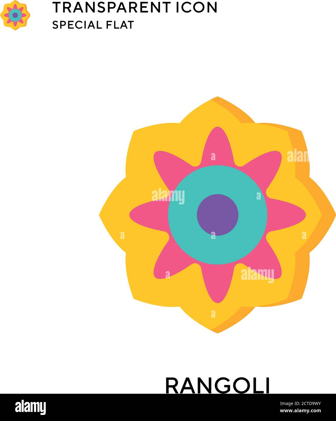 Rangoli vector icon. Flat style illustration. EPS 10 vector. Stock Vector