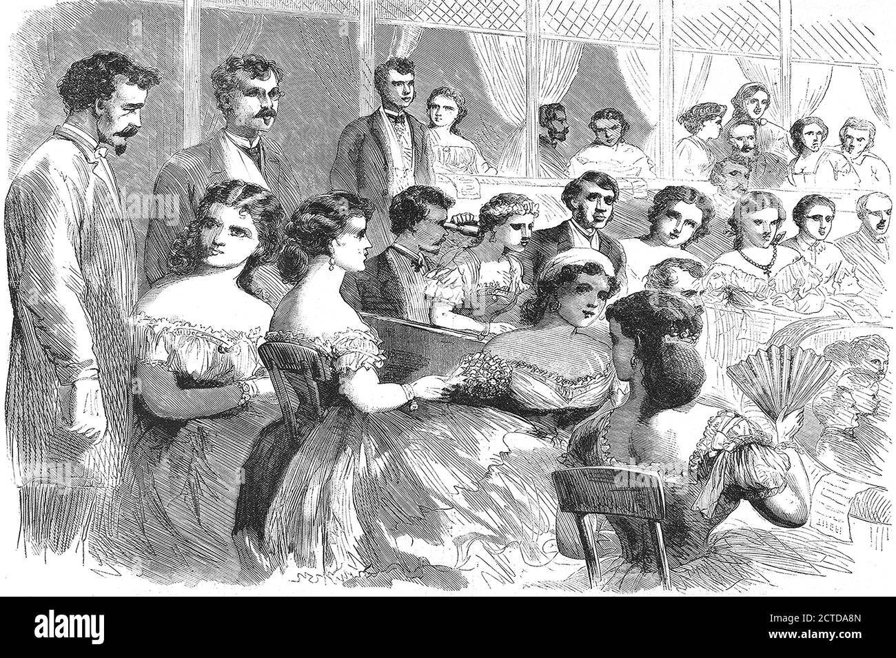 Sunday amusements in New Orleans - A Creole Night at the French Opera House., still image, Prints, 1866, Waud, Alfred R. (Alfred Rudolph) (1828-1891 Stock Photo