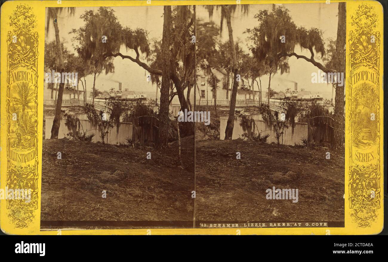 Steamer Lizzie Baker at G. Cove., still image, Stereographs, 1850 - 1930 Stock Photo