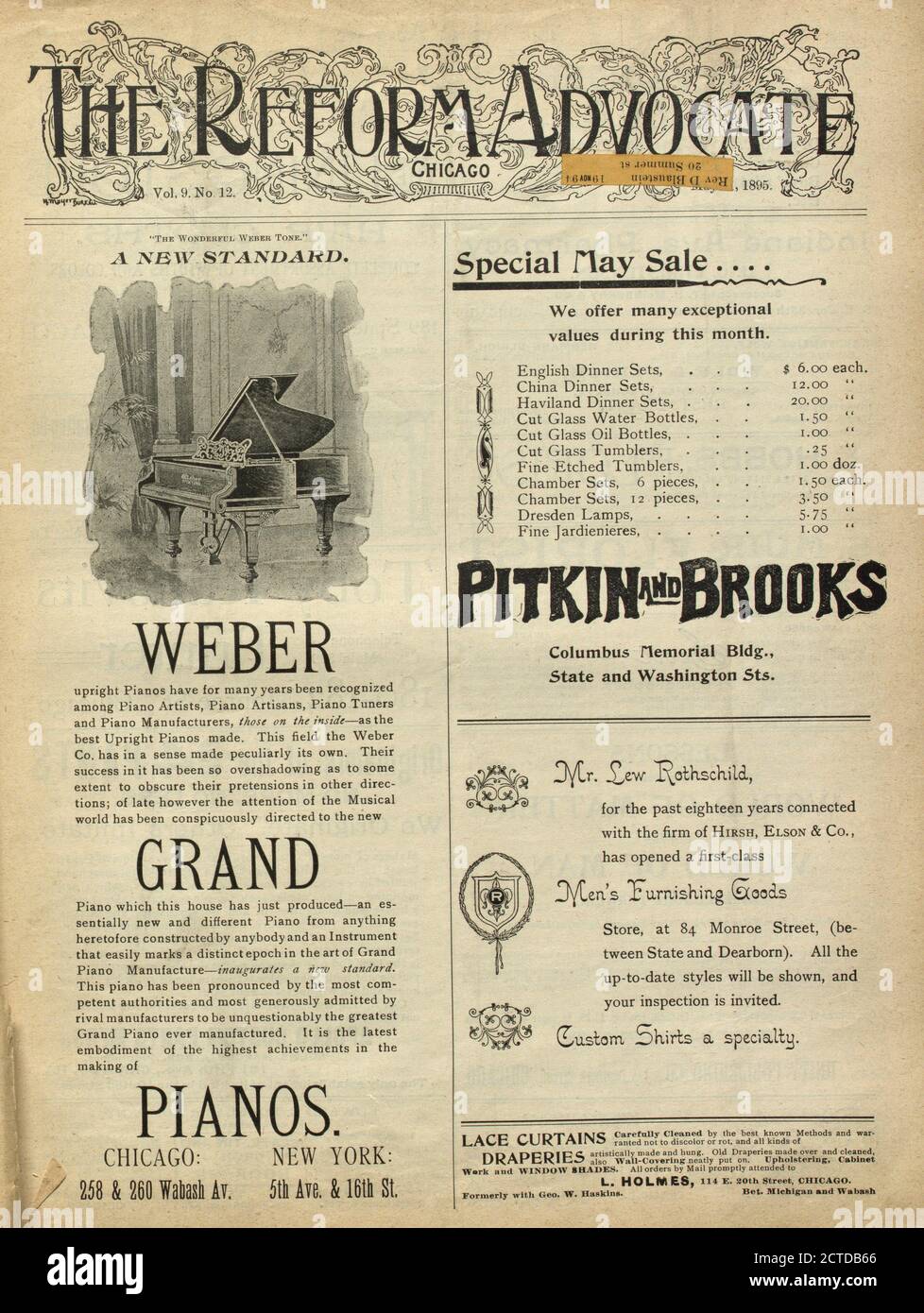 The Reform advocate, text, Periodicals, 1895-05-11, Hirsch, Emil Gustav, 1851-1923 Stock Photo