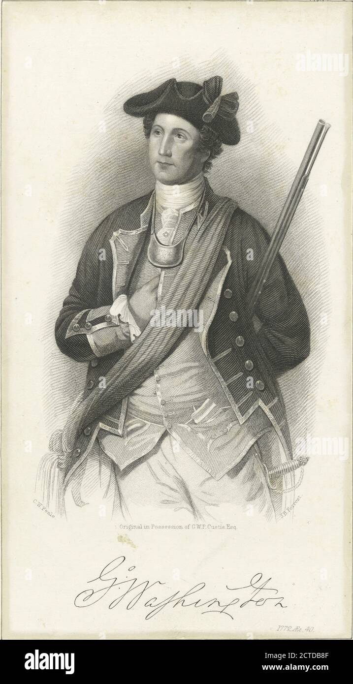 G. Washington., still image, Prints, 1777 - 1890, Peale, Charles Willson (1741-1827), Forrest, J. B. (John B.) (ca. 1814-1870 Stock Photo