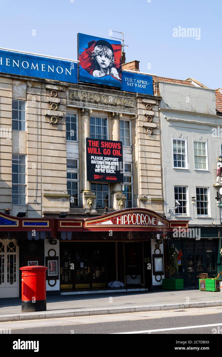 The Hippodrome theatre, St Augustines Parade, The Centre, Bristol, England. Sept 2020 Stock Photo
