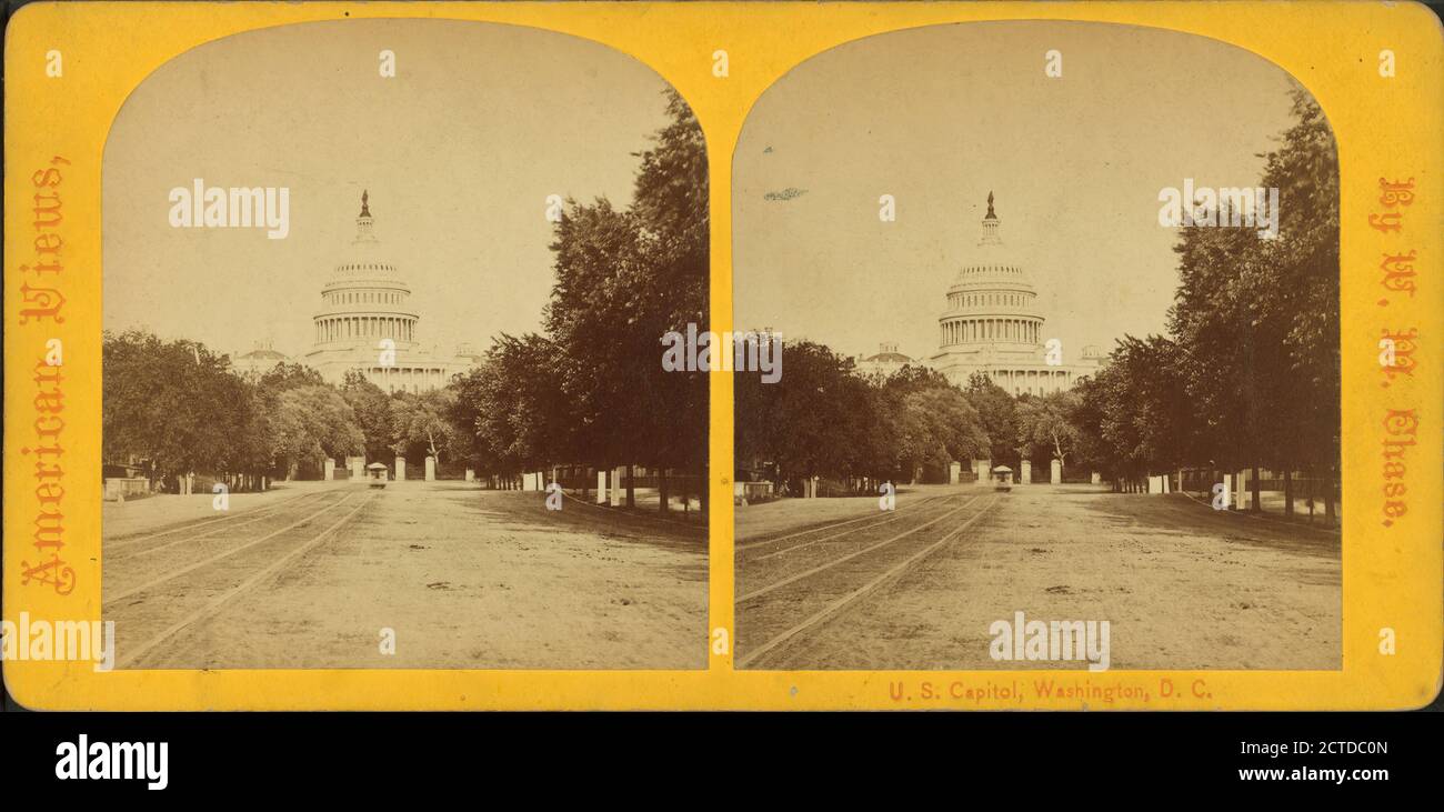 U.S. Capitol. Washington, D.C., from Pennsylvania Ave., still image, Stereographs, 1868, Chase, W. M. (William M.) (ca. 1818-1901 Stock Photo