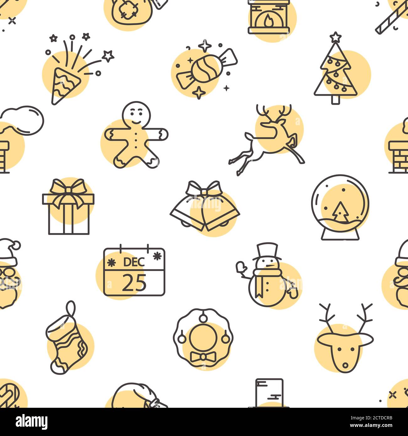 Black and white new year seamless pattern Stock Vector