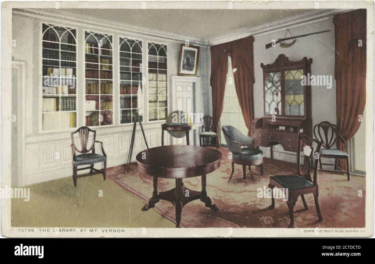 The Library, Mt. Vernon, Va., still image, Postcards, 1898 - 1931 Stock Photo