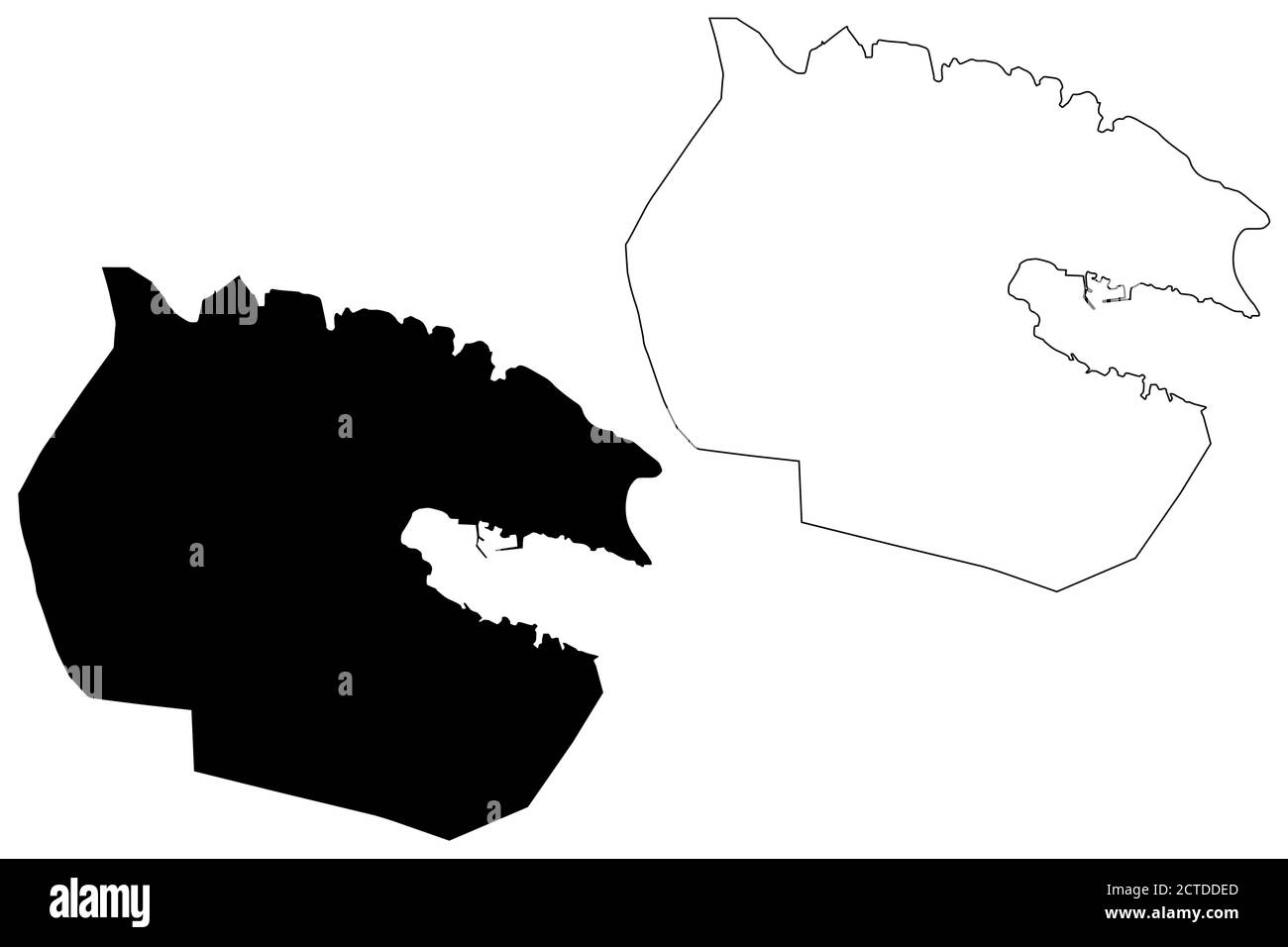 Tobruk City (State of Libya, Cyrenaica Region) map vector illustration, scribble sketch City of Tobruck map Stock Vector