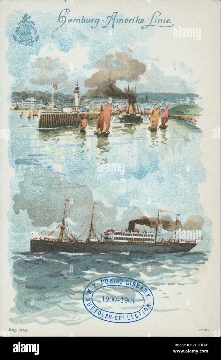 SUPPER held by HAMBURG-AMERIKA LINIE at SS GRAF WALDERSEE (SS;), text, Menus, 1900 Stock Photo