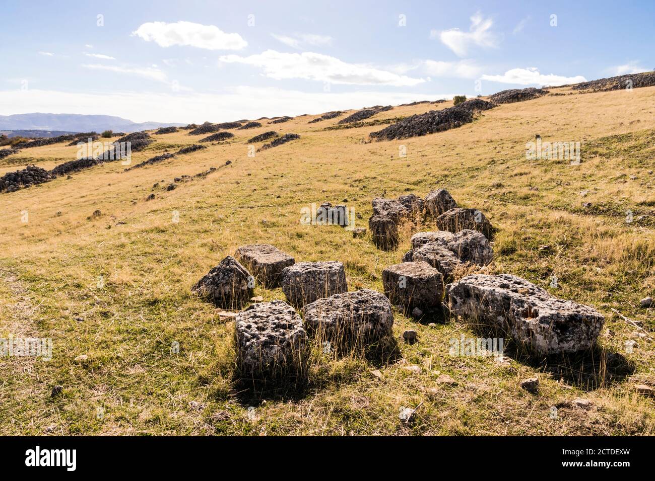 Acinipo, Spain. Ruins of the ancient Roman city of Acinipo, near Ronda ...