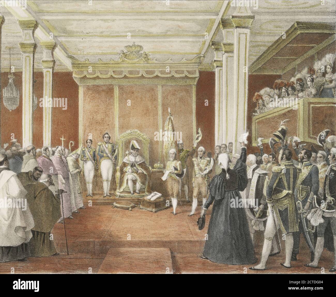 Acclamation du roi Don Jean VI à Rio de Janeiro., still image, Prints, 1834 - 1839, Debret, Jean Baptiste (1768-1848 Stock Photo
