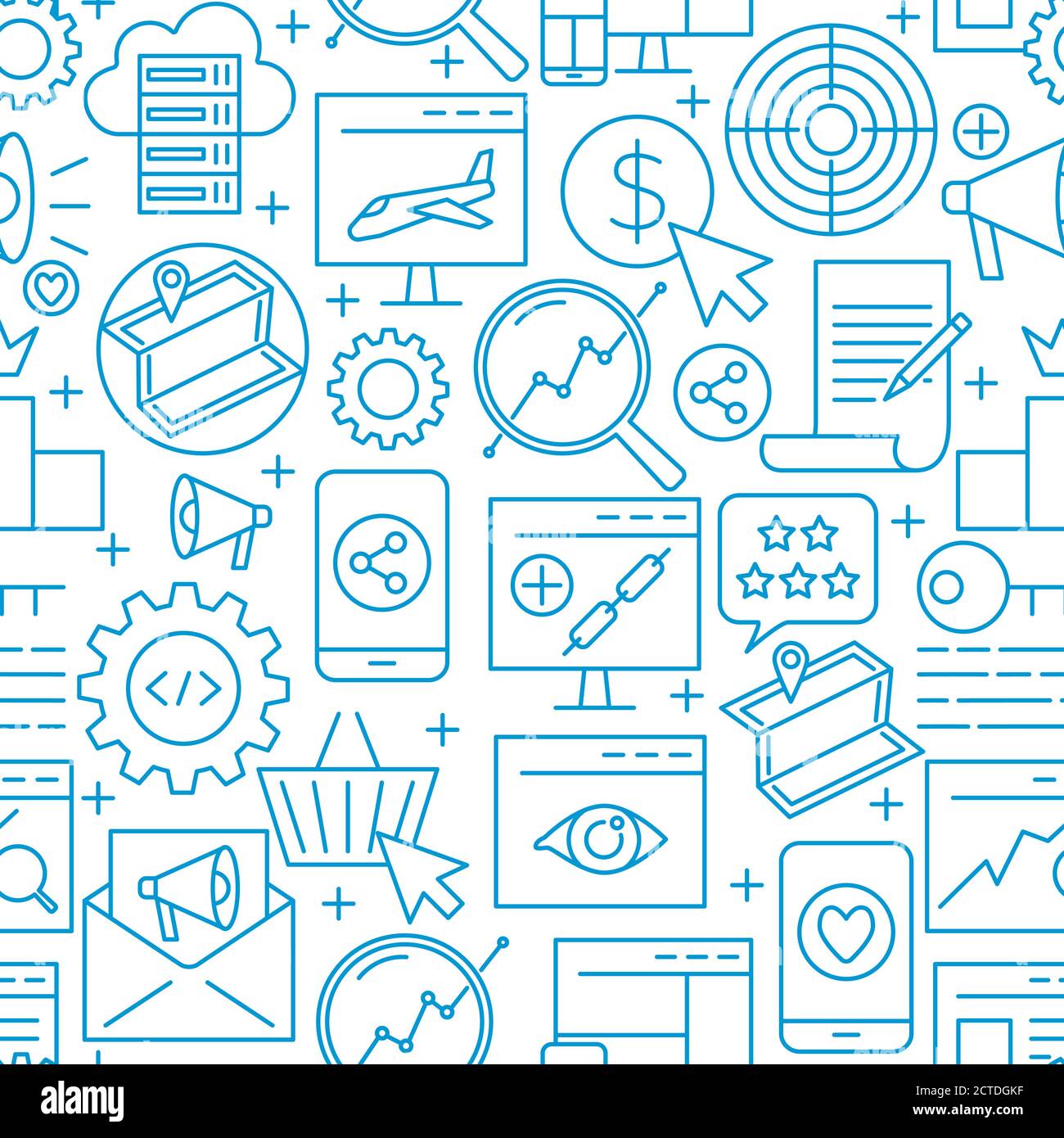 SEO seamless pattern in thin line style Stock Vector Image & Art - Alamy