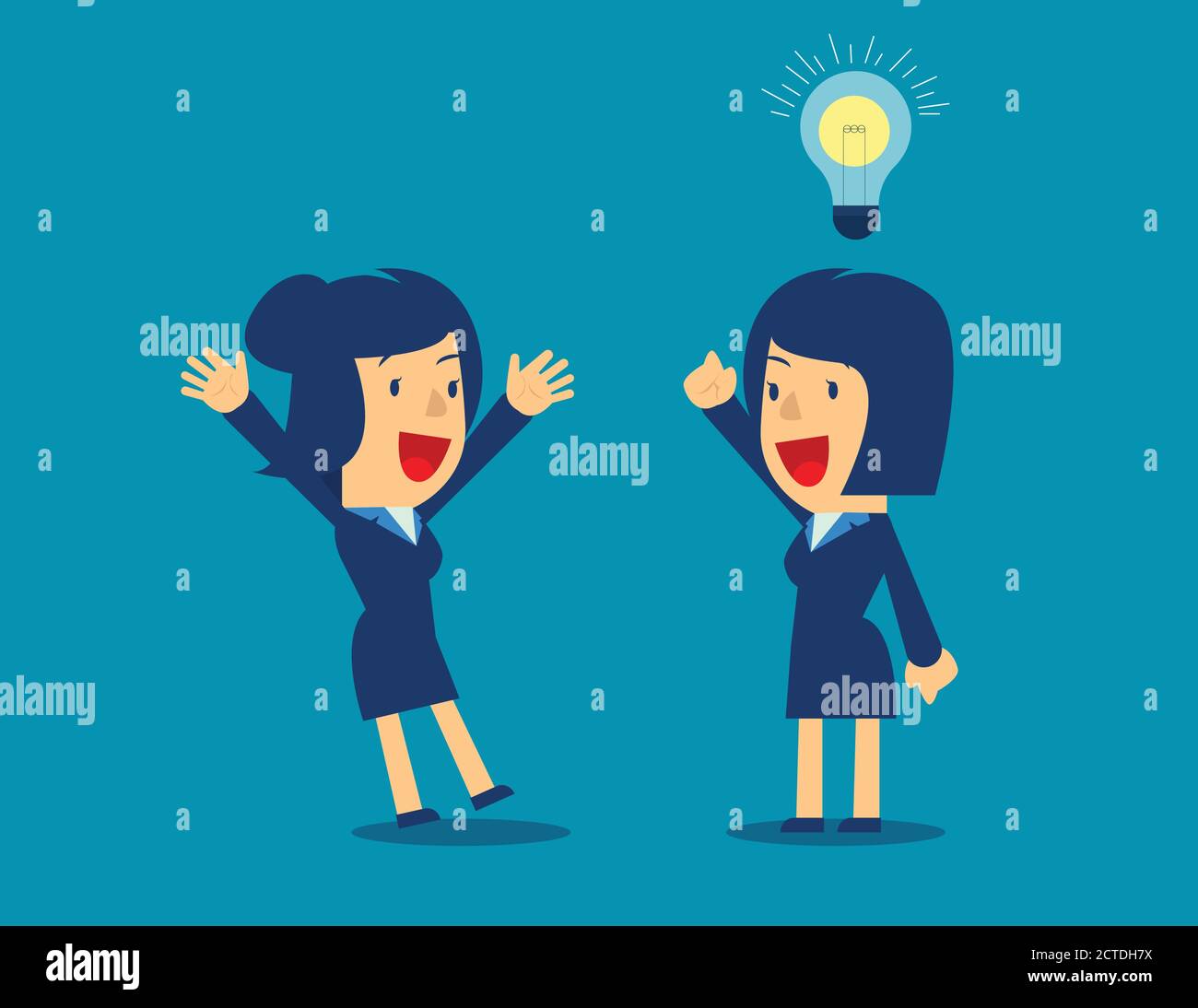 Business woman cartoon character with idea. Concept business vector ...