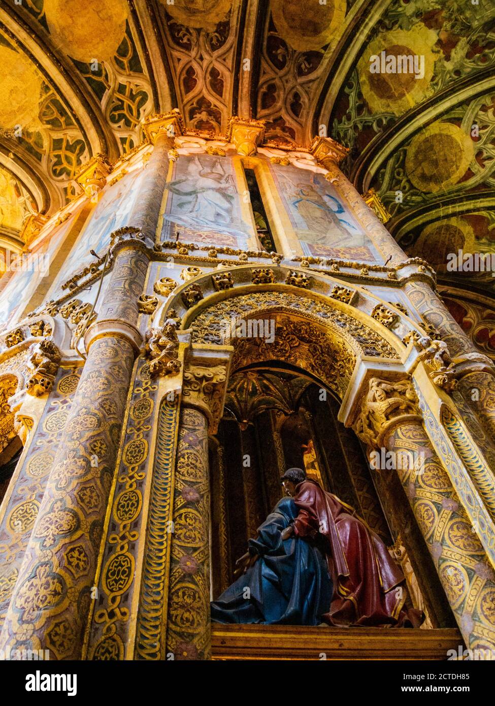 Interior detail of Round church, Convent of the Order of Christ (Convento de Cristo), Tomar, Portugal Stock Photo