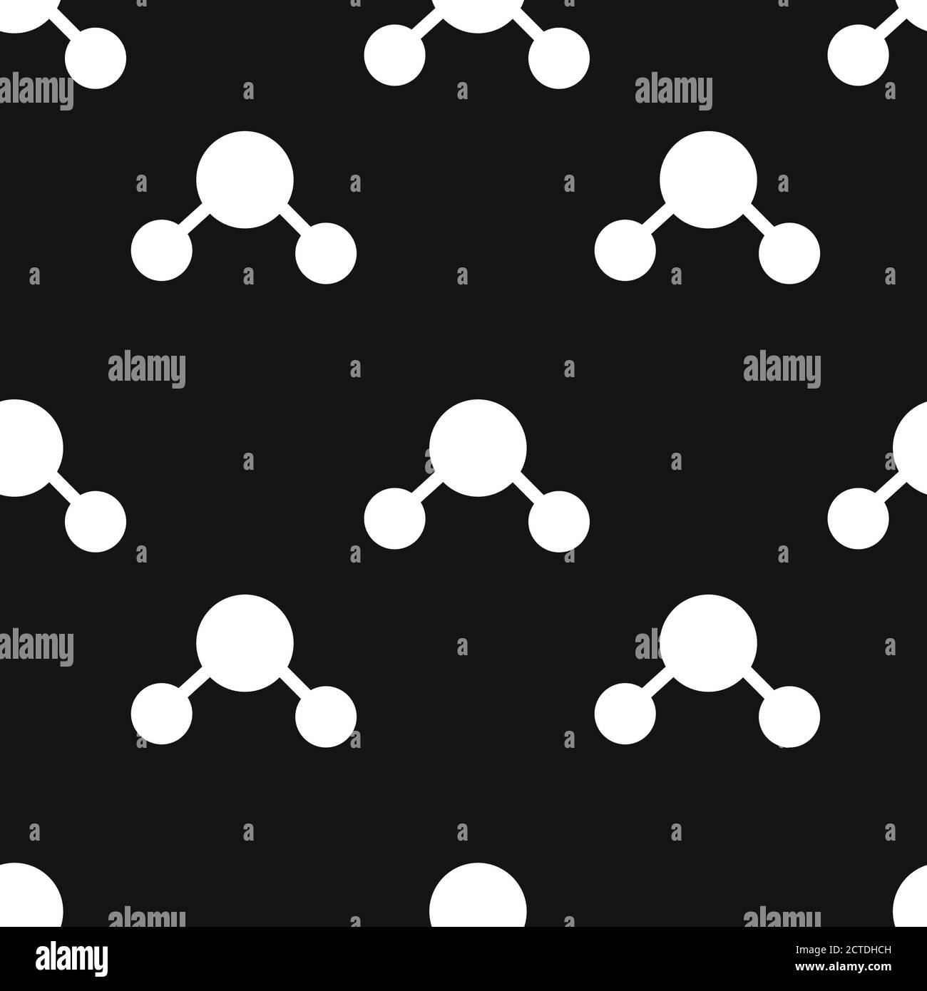 White water molecule icon isolated seamless pattern on black background