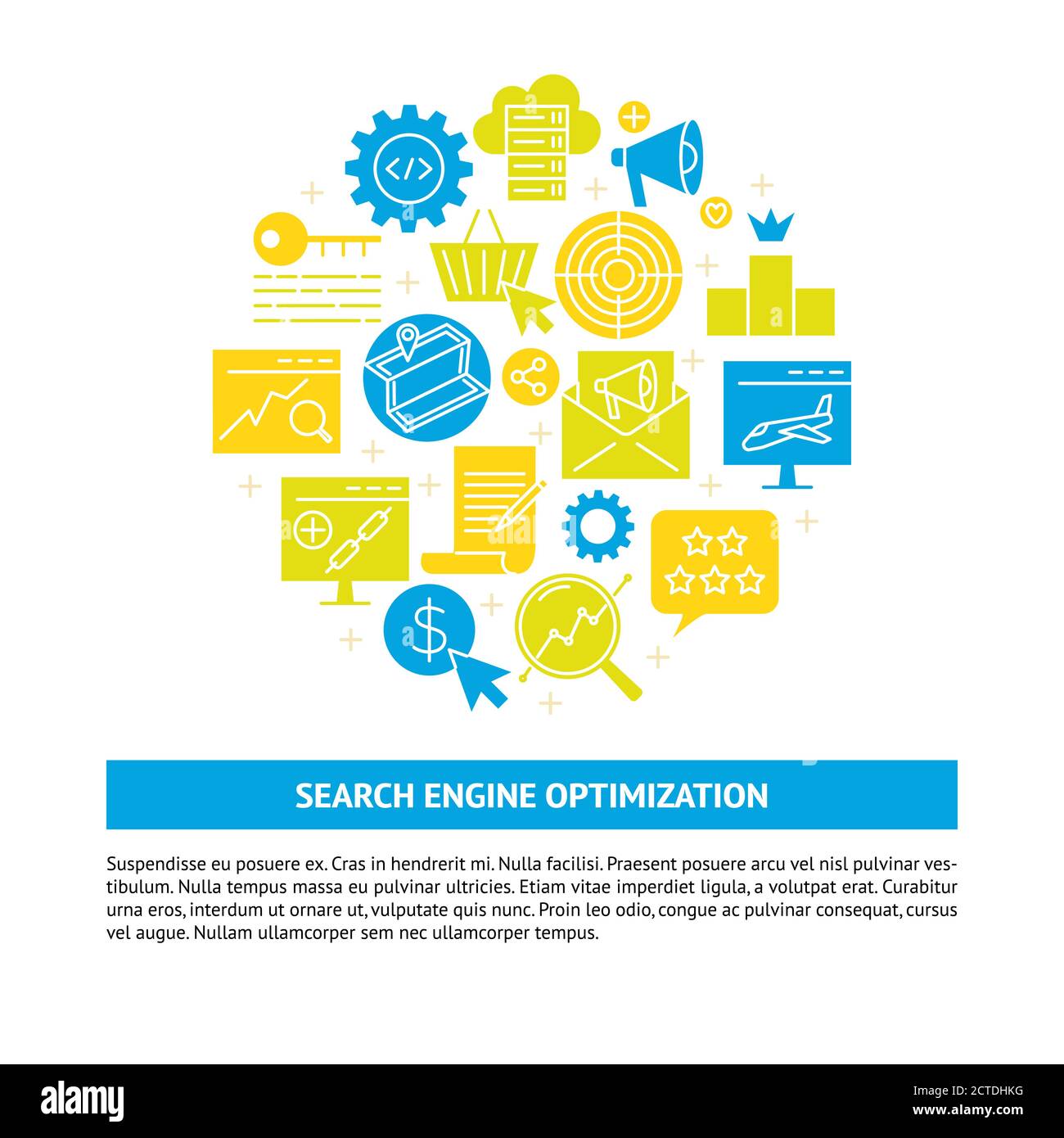 SEO services banner with place for text Stock Vector