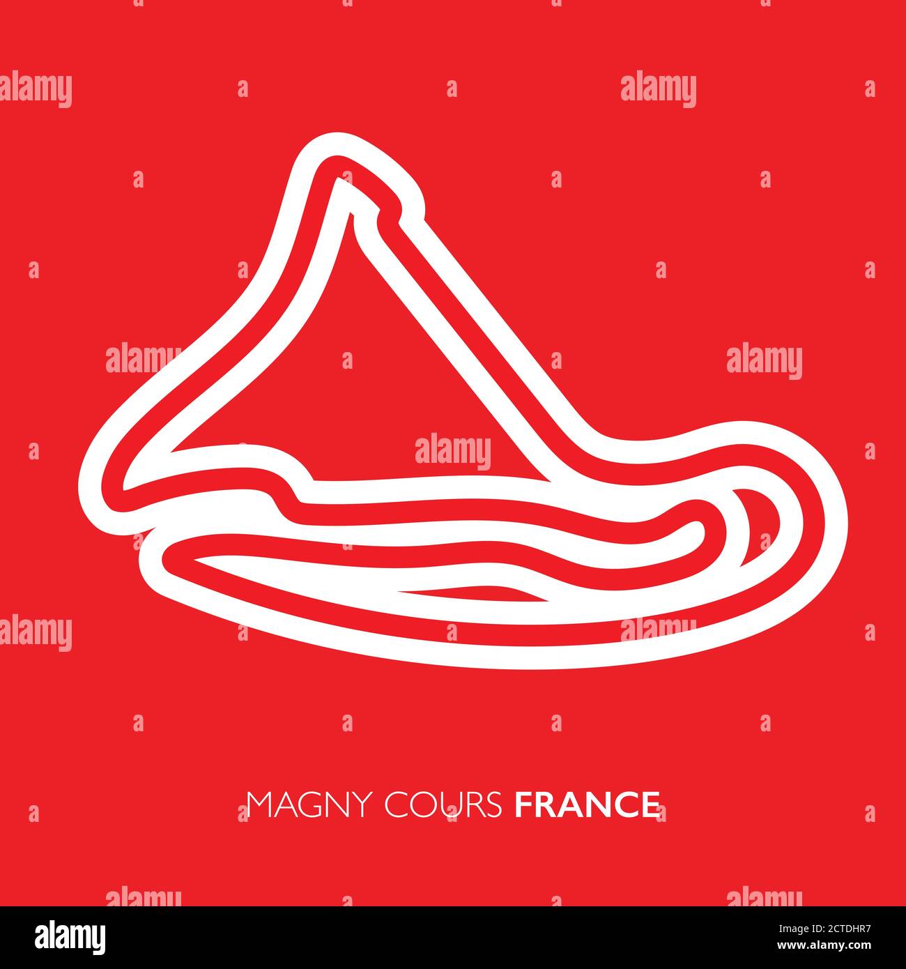 Magny Cours circuit, France. Motorsport race track vector map Stock ...