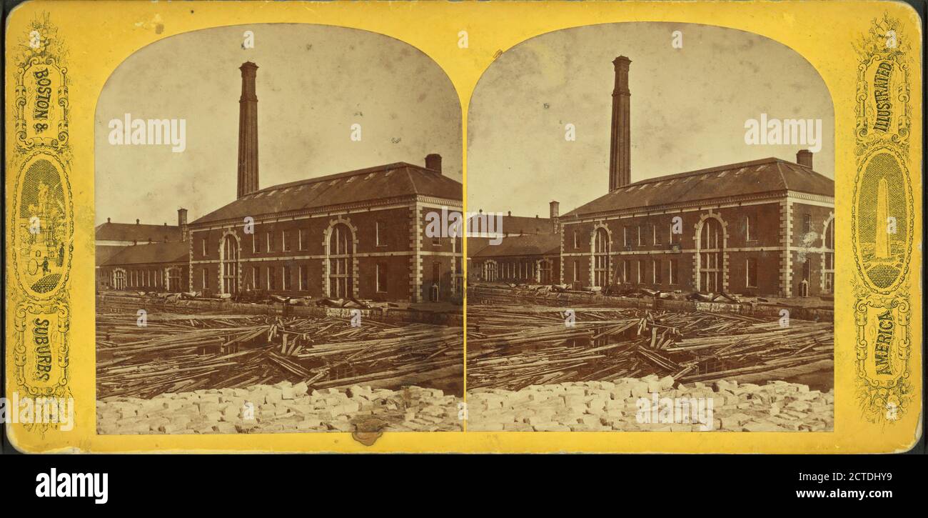 The U.S. Navy Yard, Charlestown, Mass., still image, Stereographs, 1850 - 1930 Stock Photo