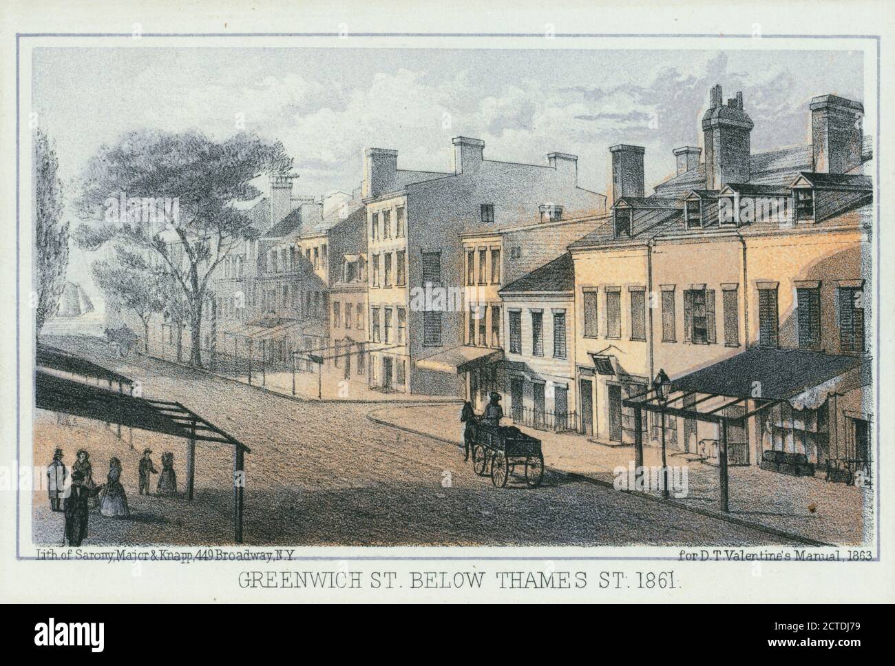 Greenwich St. below Thames St., 1861., still image, Prints, 1863, Sarony, Major & Knapp Lith Stock Photo