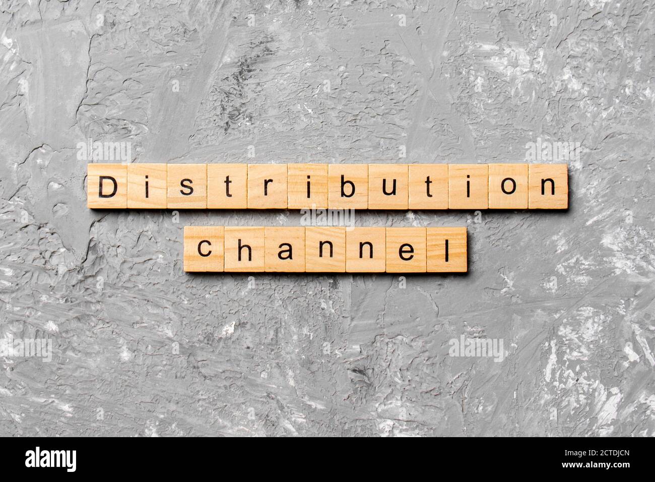 distribution channel word written on wood block. distribution channel