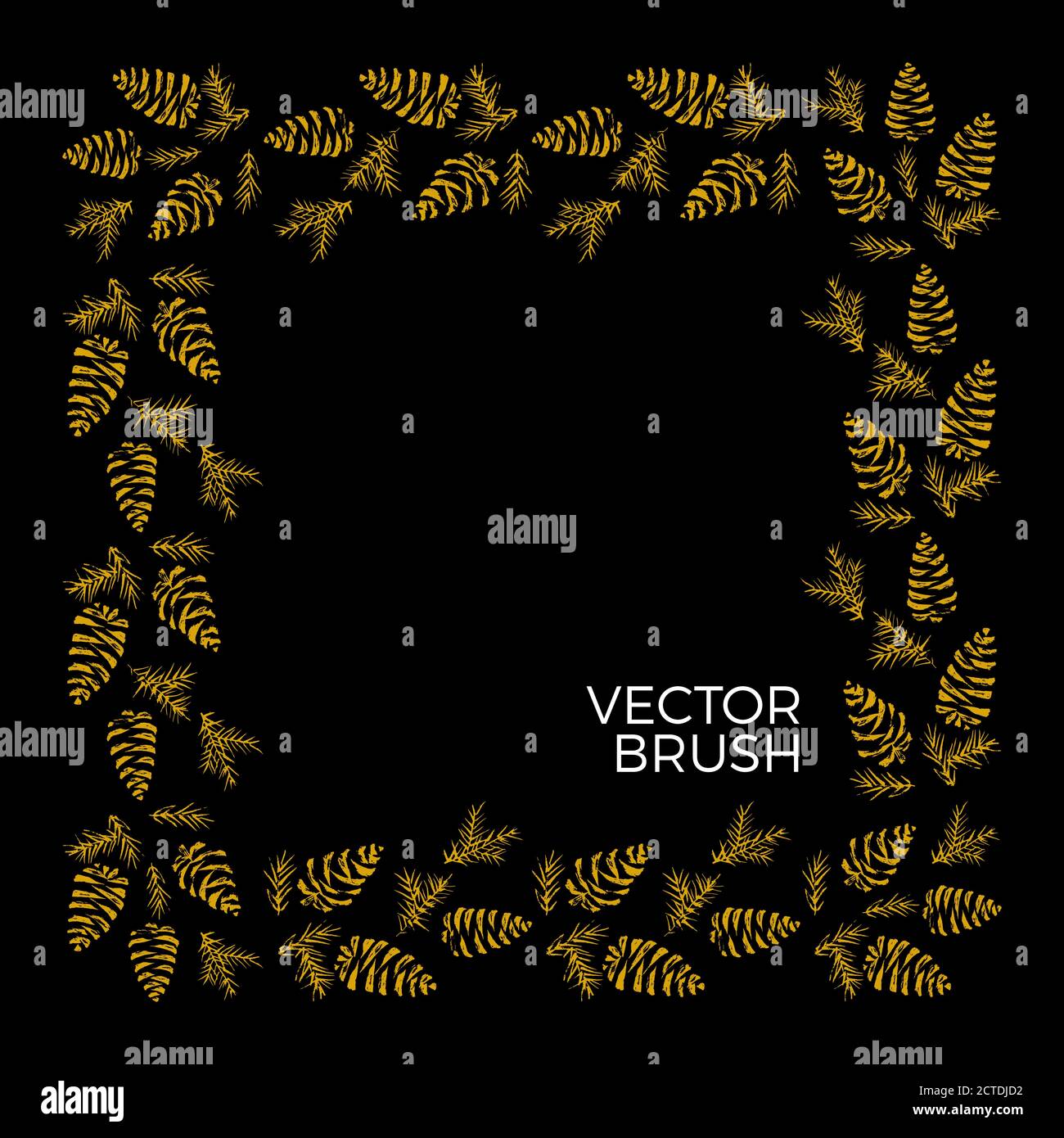 Pine cones vector seamless brush. Christmas vibe Stock Vector