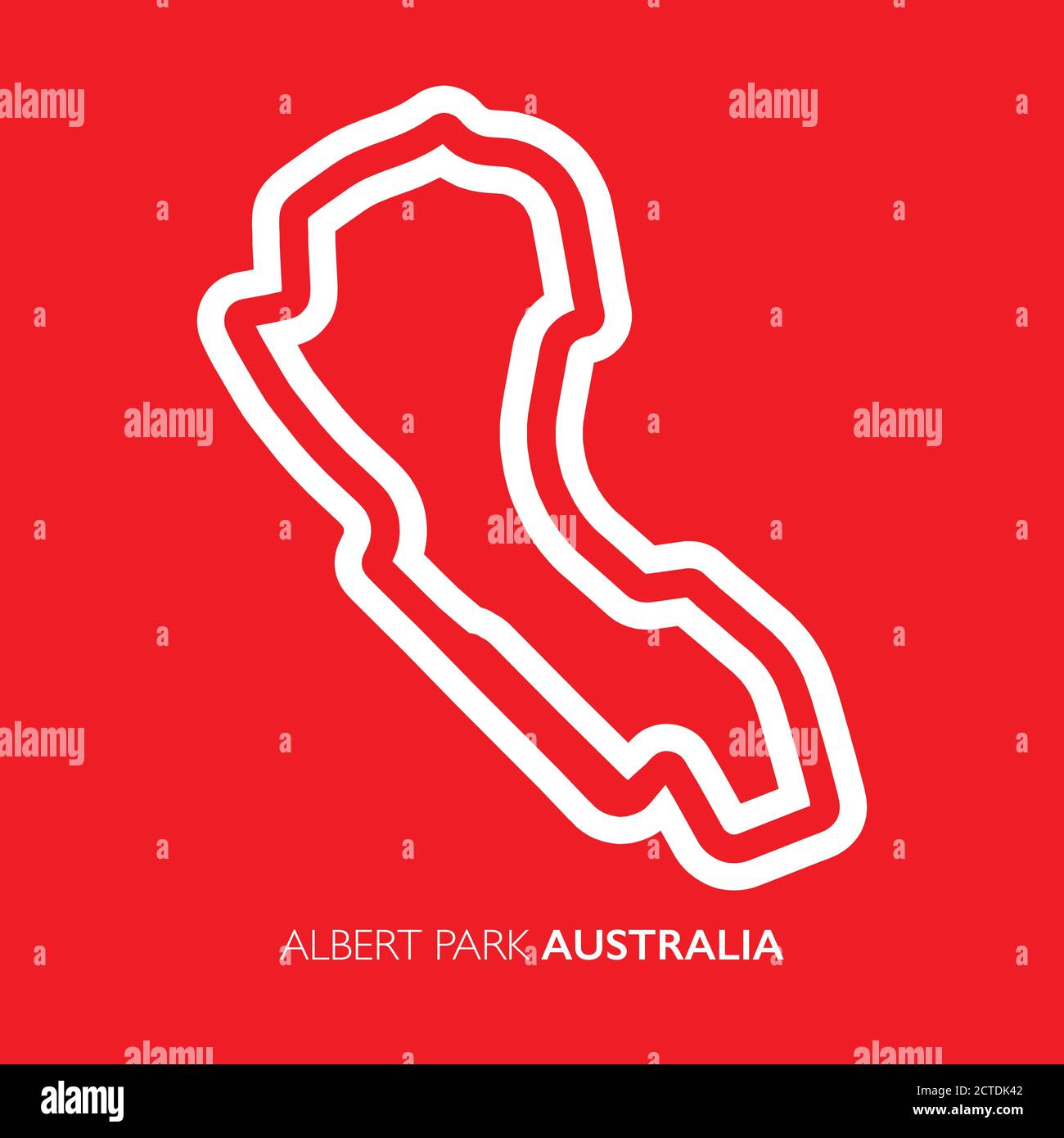 Albert park circuit, Australia. Motorsport race track vector map Stock