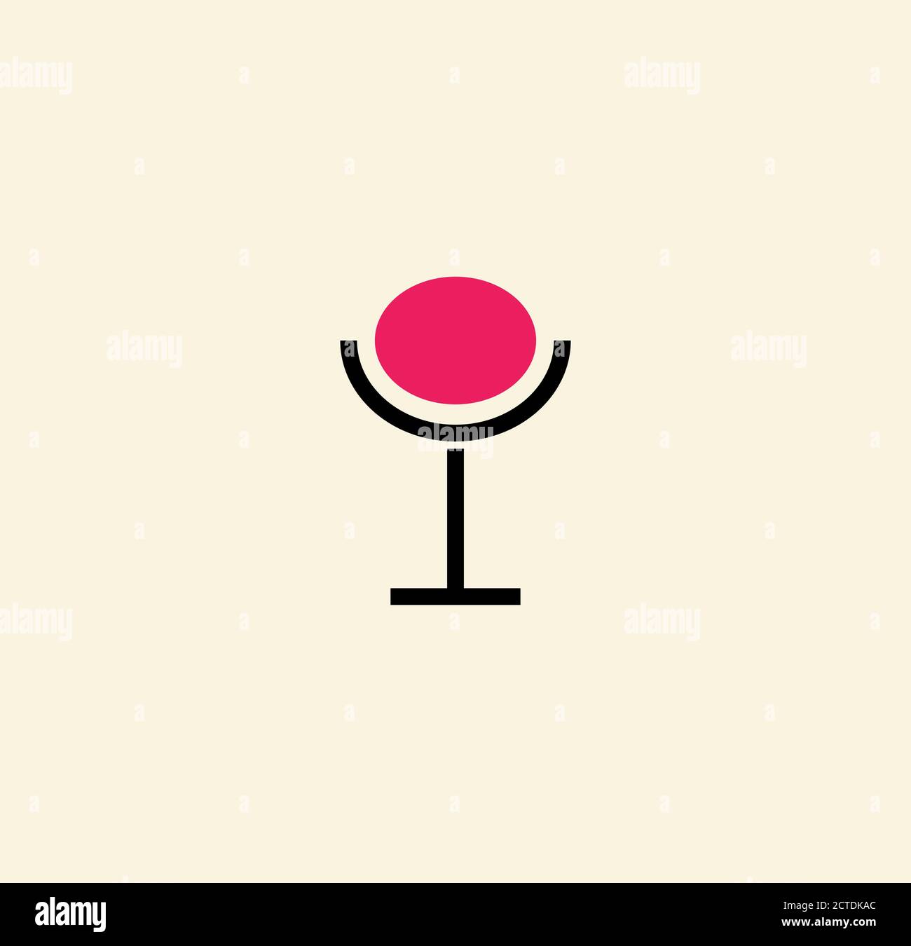 Wine logo goblet concept for wine tasting competitions and wine cellar logotype concept. Simple design for easy configure. Stylish icon for wine Stock Vector