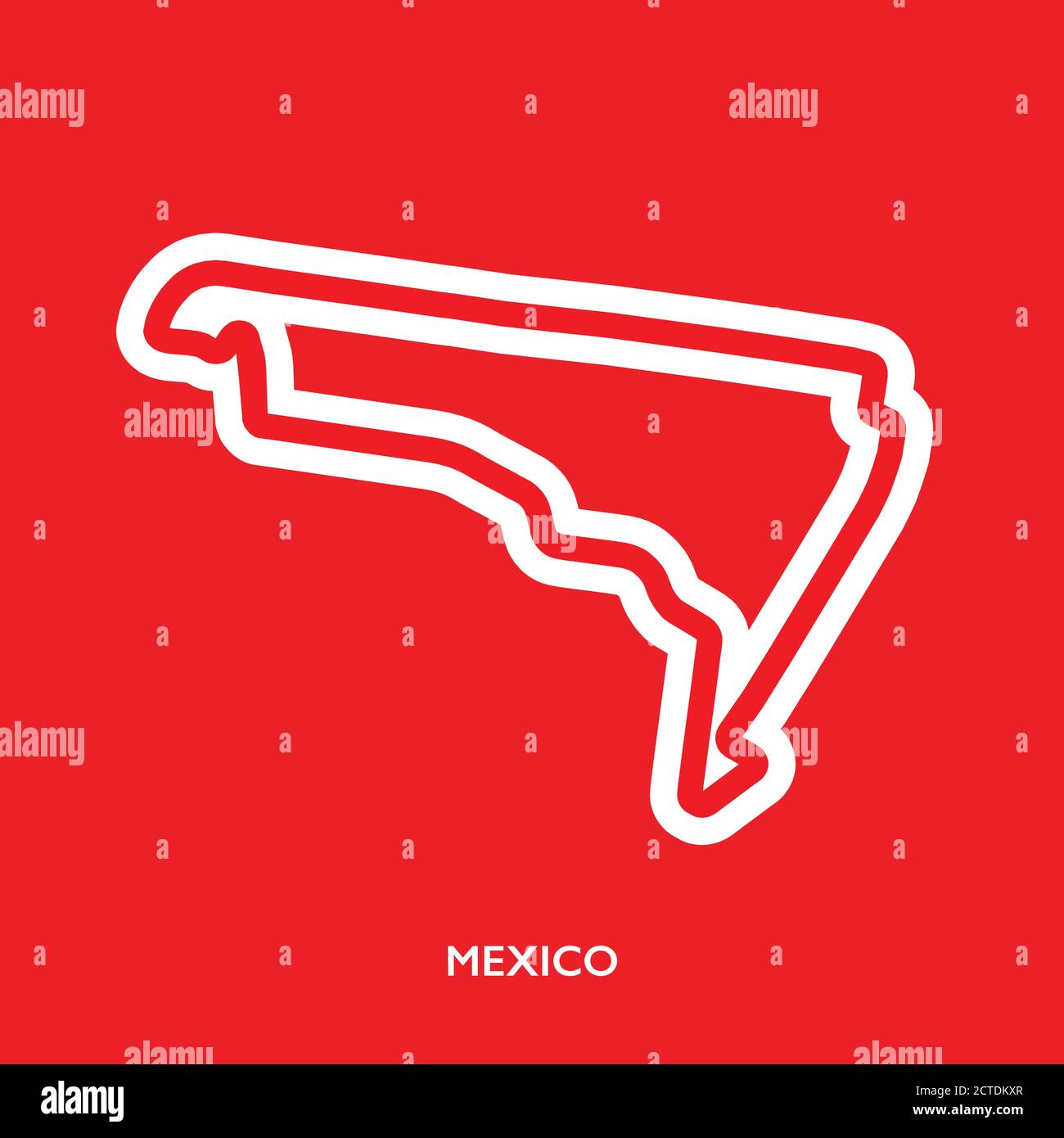 Mexico circuit. Motorsport race track vector map Stock Vector Image
