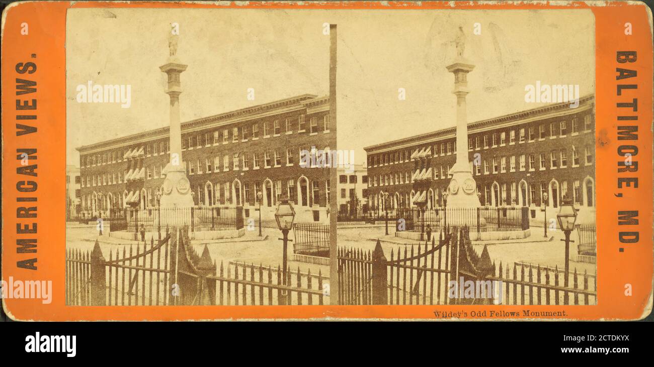 Wildey's Old Fellows Monument., still image, Stereographs, 1850 - 1930 Stock Photo