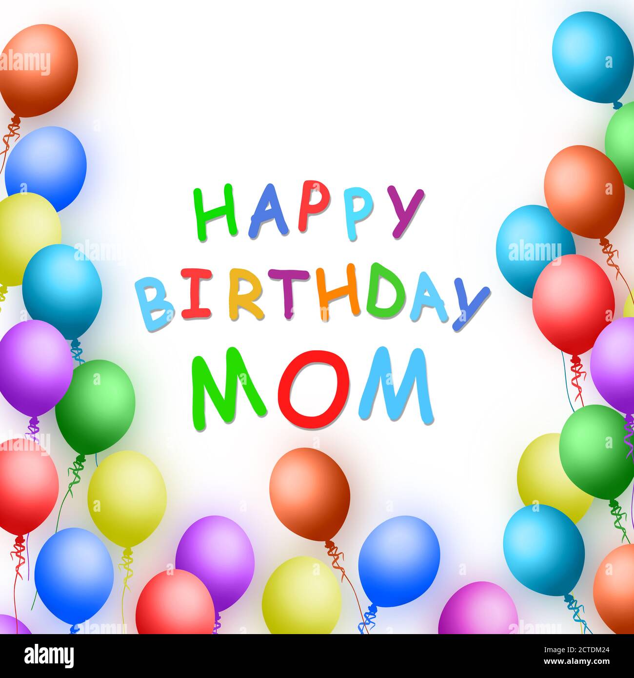 Happy Birthday Mom Balloons Stock Photo - Alamy