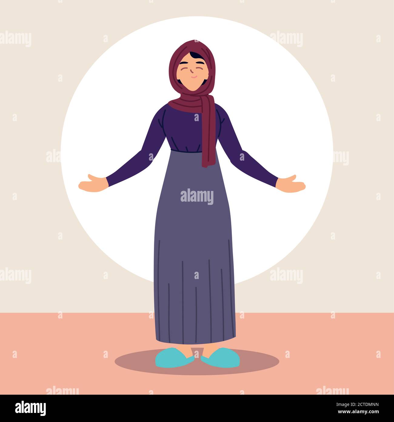 muslim woman in traditional dress vector illustration design Stock ...