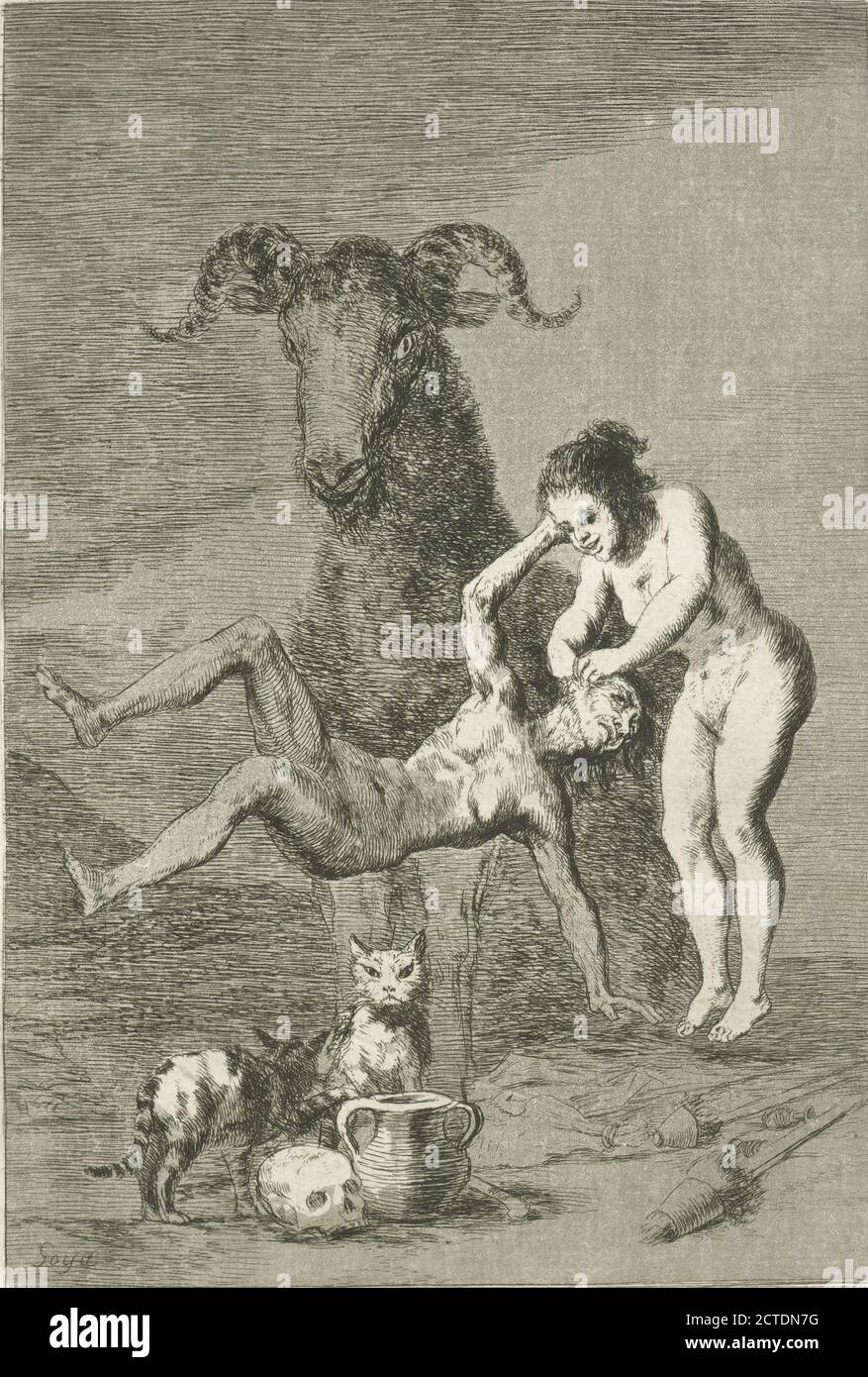 Ensayos., still image, Prints, 1799, Goya, Francisco (1746-1828 Stock Photo
