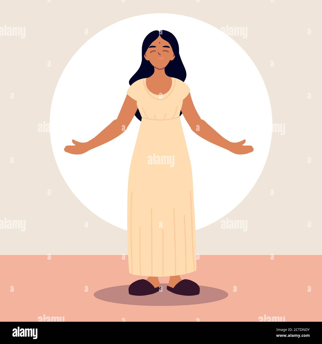 hindu woman in traditional dress vector illustration design Stock ...
