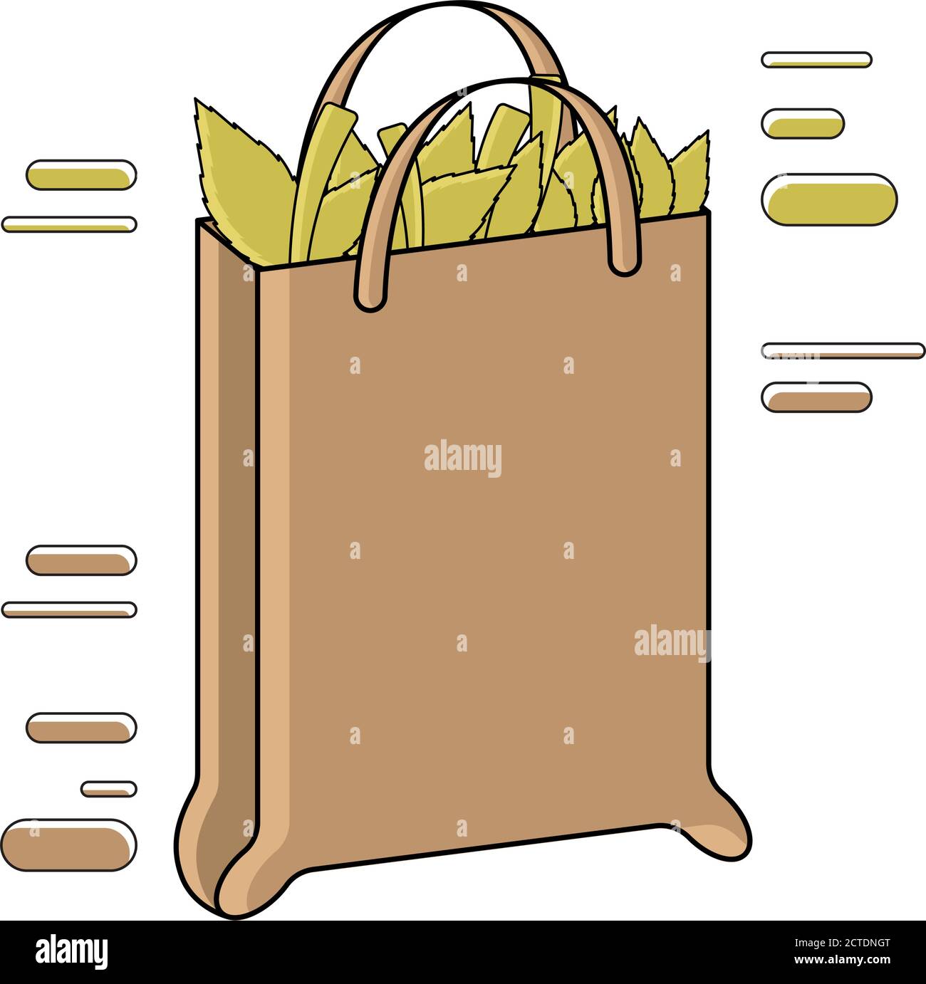 Grocery bag icon with foods and beverages - Vector Stock Vector Image ...