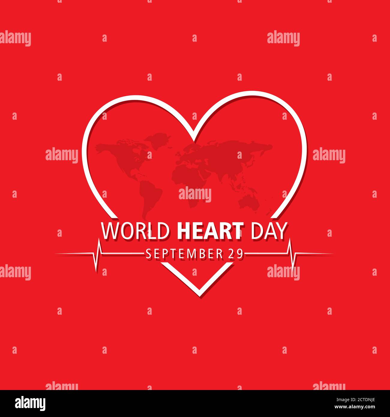 Vector Illustration of World Heart Day observed on 29 September Stock ...