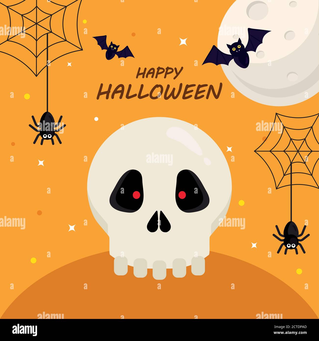 happy halloween with skull cartoon vector design Stock Vector Image ...