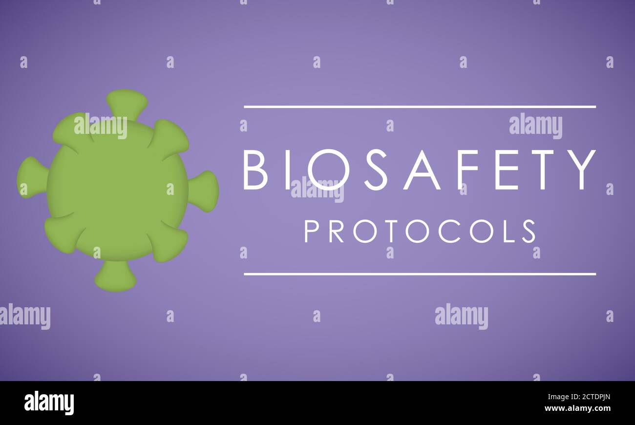 Biosafety protocols poster. Coronavirus protection - Vector illustration Stock Vector