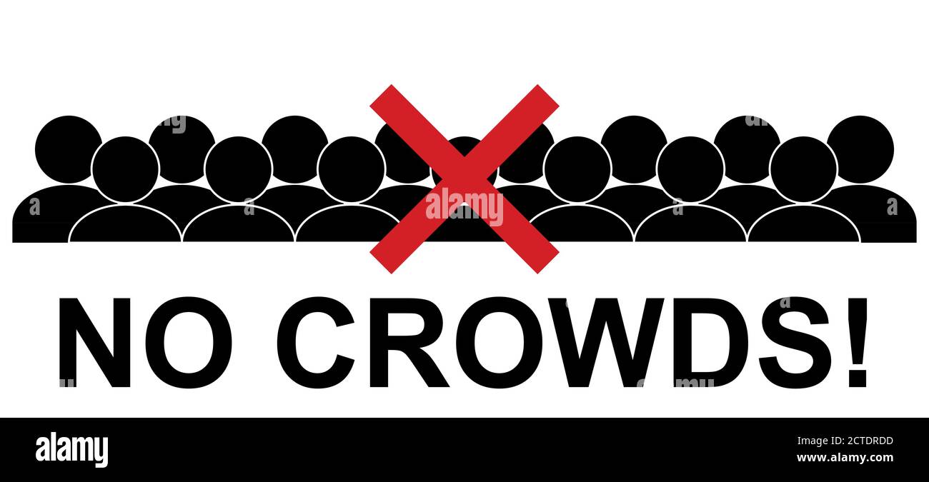 No crowds, simple vector illustration sign Stock Vector