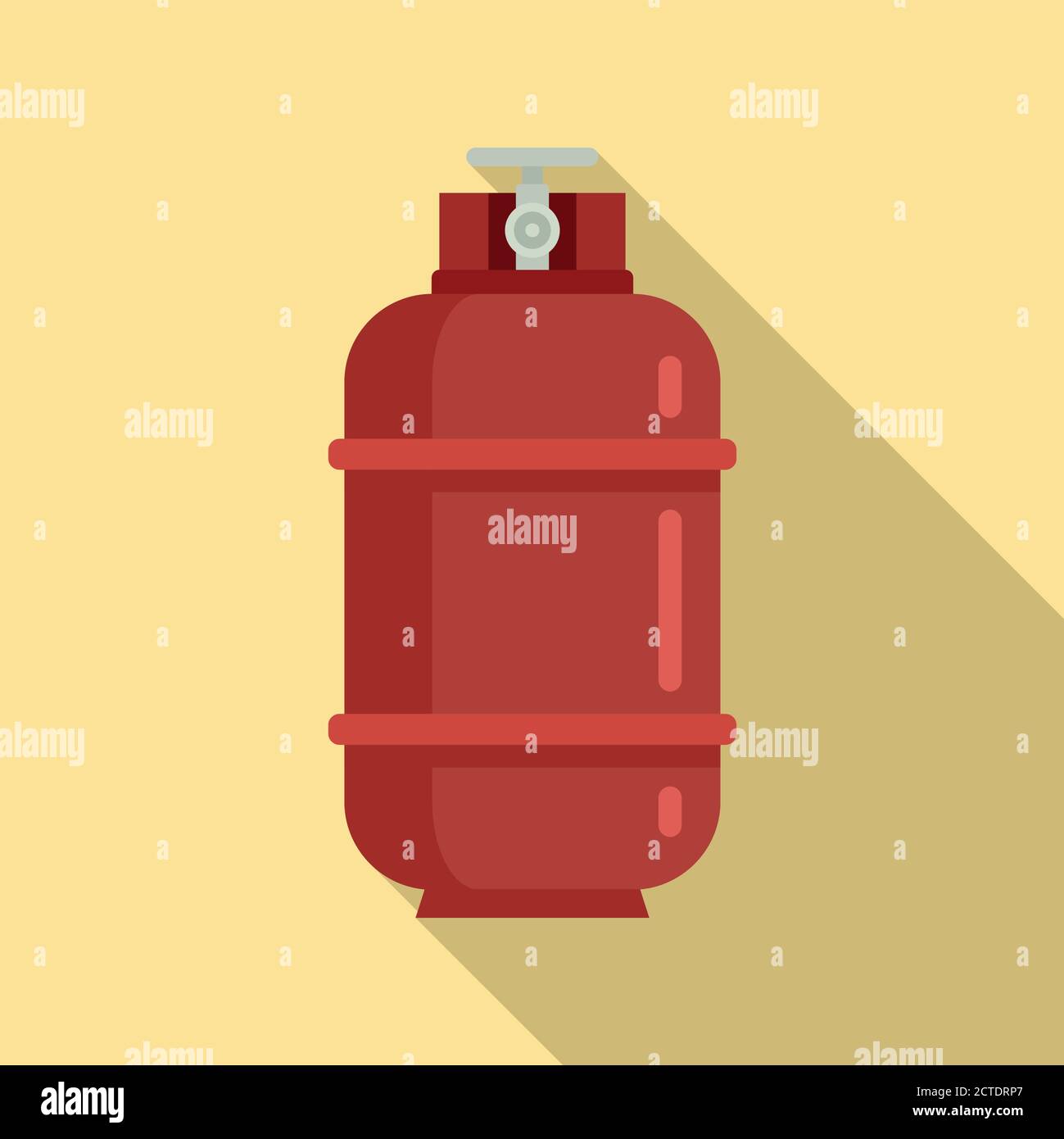 Gas cylinder container icon. Flat illustration of gas cylinder ...