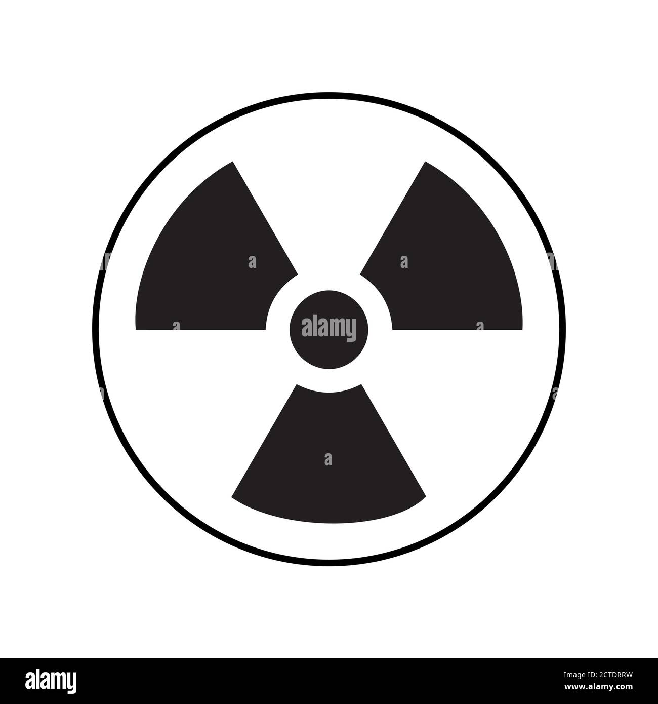 Radiation icon, black round symbol, simple flat vector illustration design Stock Vector