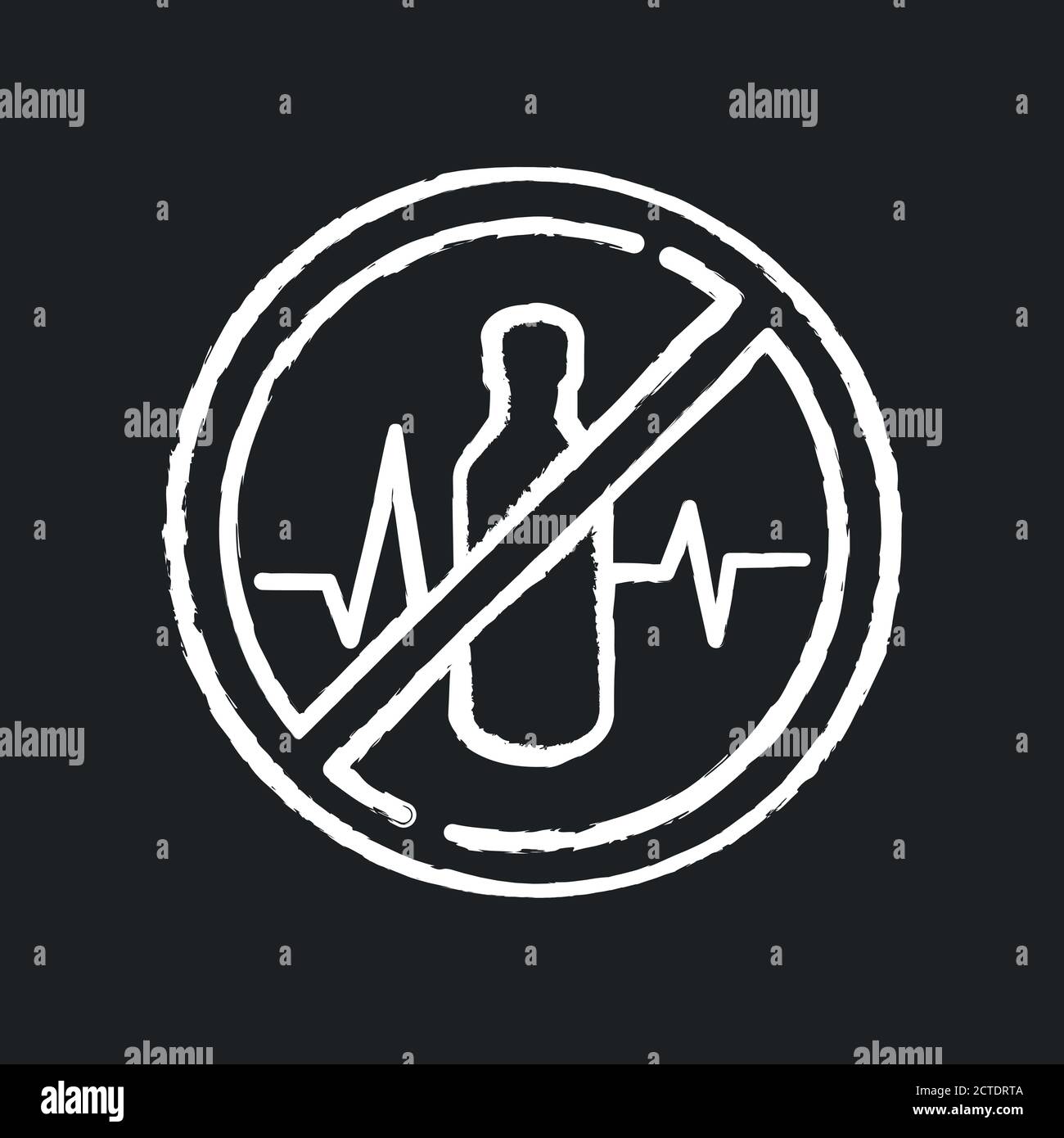 Health warning chalk white icon on black background Stock Vector Image ...